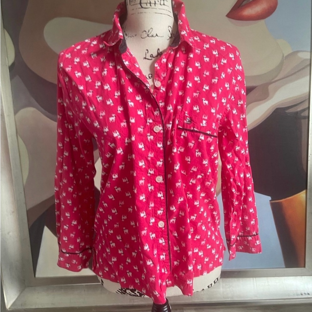 Victorias Secret Pink Vintage Holiday Pajama top 
Y2K